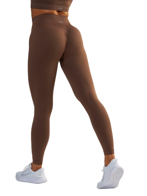 Brązowe Legginsy Modelujące - Gym Queen