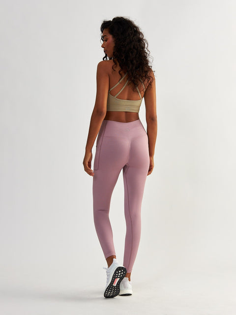 Kompresyjne Lawendowe Legginsy z Kieszeniami - Lift Me Up
