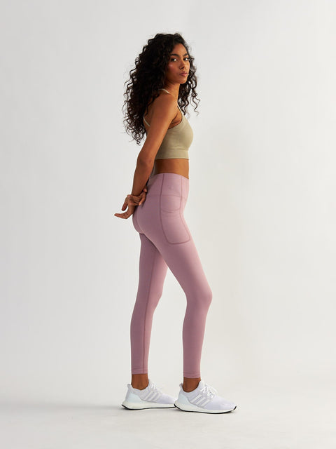 Kompresyjne Lawendowe Legginsy z Kieszeniami - Lift Me Up