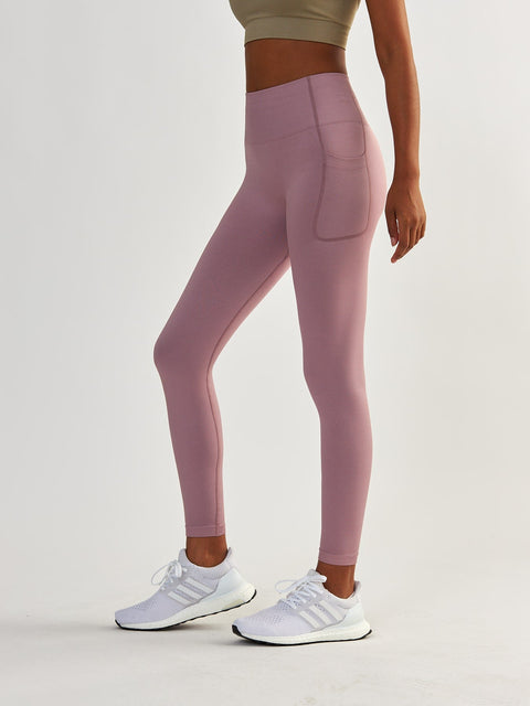 Kompresyjne Lawendowe Legginsy z Kieszeniami - Lift Me Up
