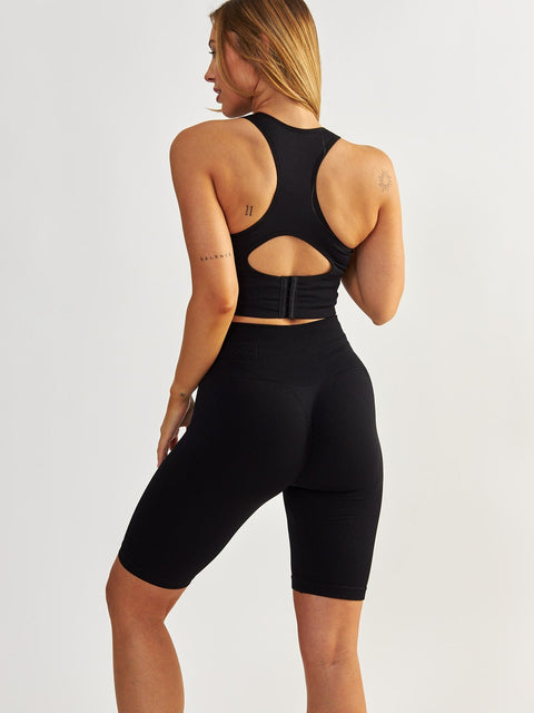 Czarny Regulowany Stanik Sportowy - Body Boost