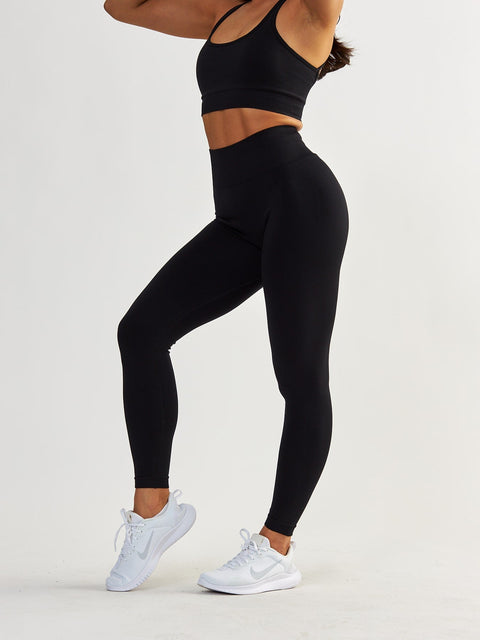 Czarne Legginsy Modelujące - Gym Queen