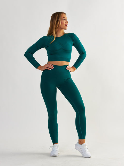 Butelkowozielone Legginsy Modelujące - Power Up!