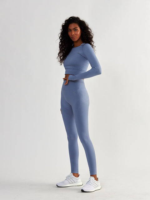 Niebieskie Legginsy Bezszwowe - Femme Force