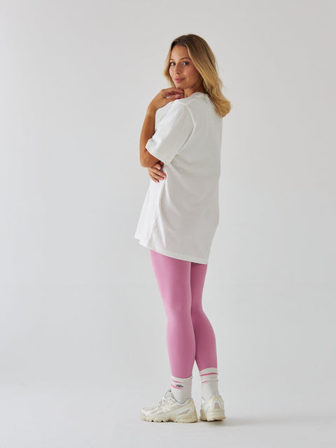Mleczny T-shirt Oversize - Pilates Princess