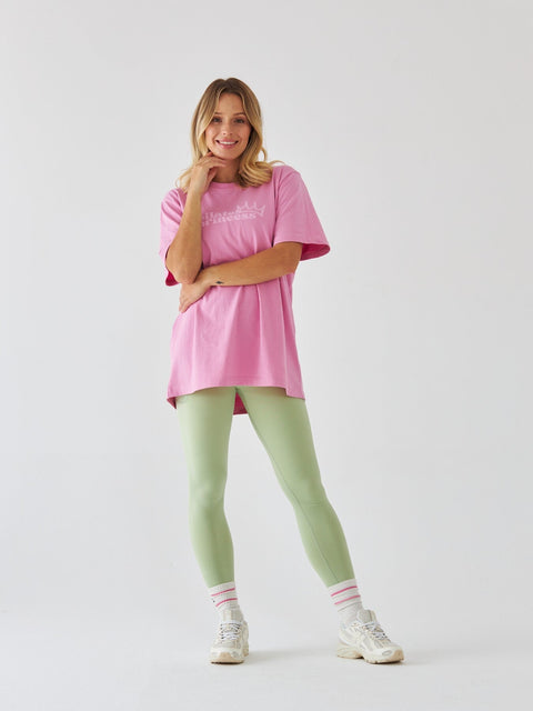 Różowy T-shirt Oversize - Pilates Princess