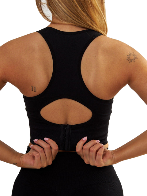 Czarny Regulowany Stanik Sportowy - Body Boost