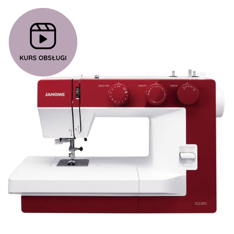Maszyna do szycia Janome 1522 RD w kolorze czerwonym + KURS obsługi