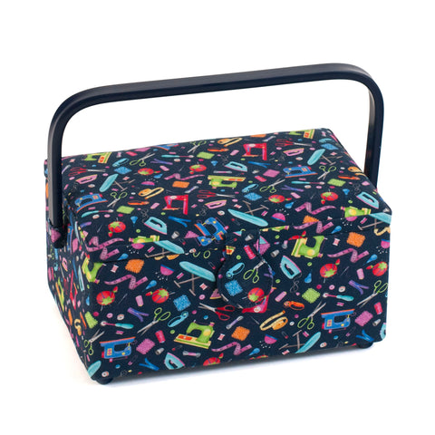 Niciarka M czarna w kolorowe przybory krawieckie