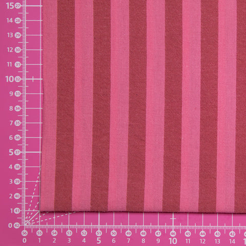 Bawełna paski różowy i zgaszone bordo