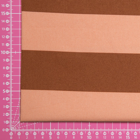 Tkanina dekoracyjna pomarańczowo-brązowe pasy