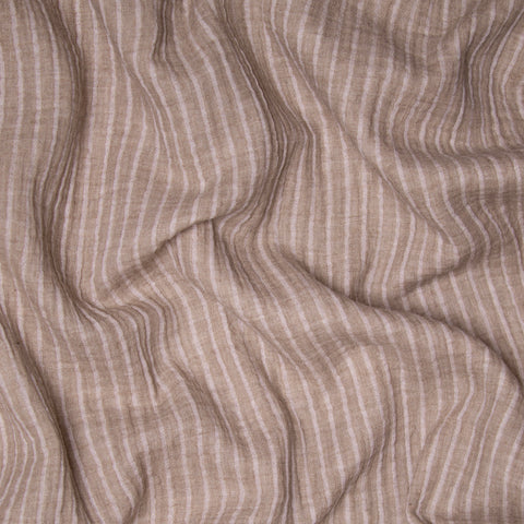 Muślin bawełniany jasne paski na beżowym