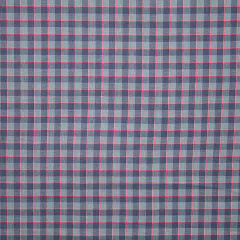 Bawełna kratka zgaszony turkus z neonową nitką