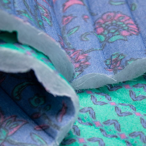 Tkanina pikowana dwustronna jasnoniebieski i turkus