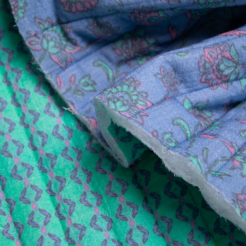 Tkanina pikowana dwustronna jasnoniebieski i turkus