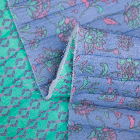 Tkanina pikowana dwustronna jasnoniebieski i turkus