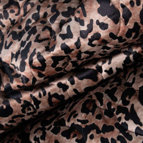 Tkanina pikowana dwustronna velvet panterka i czarny