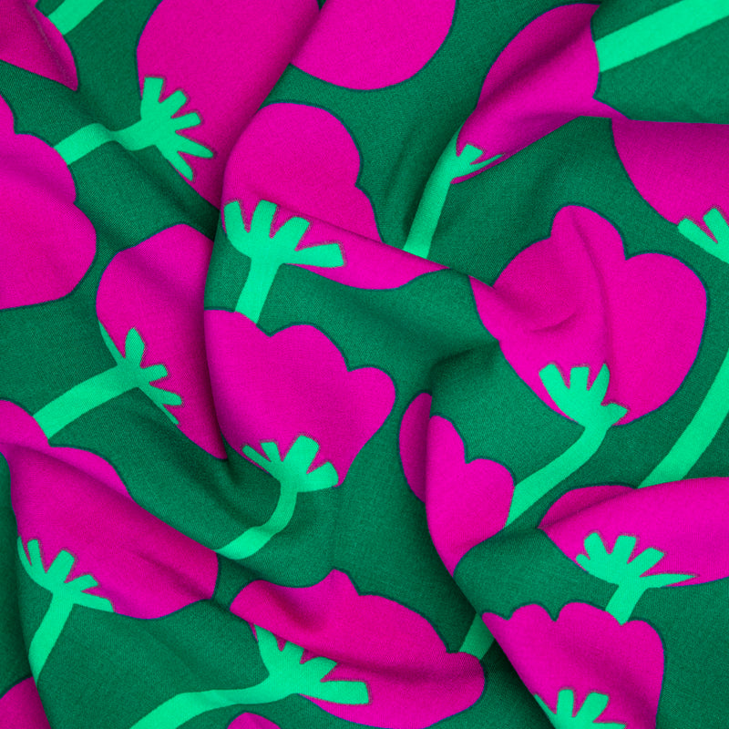 Wiskoza ecovero maki na zieleni