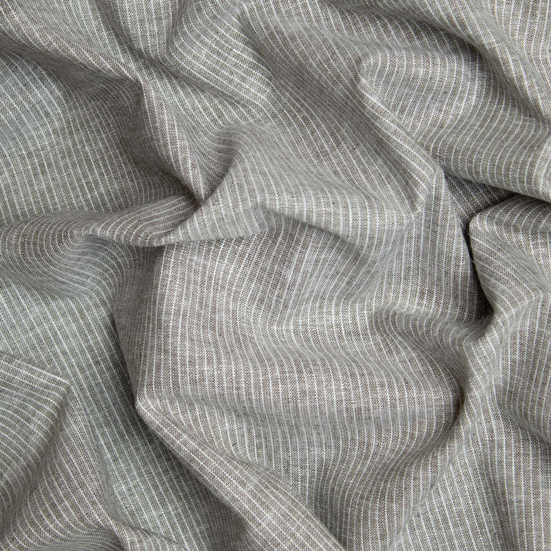 Len z bawełną białe paseczki na szarym