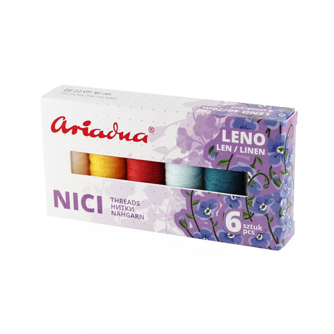 Zestaw nici lnianych Ariadna Leno 40 NIEBO 6szt x 70mb
