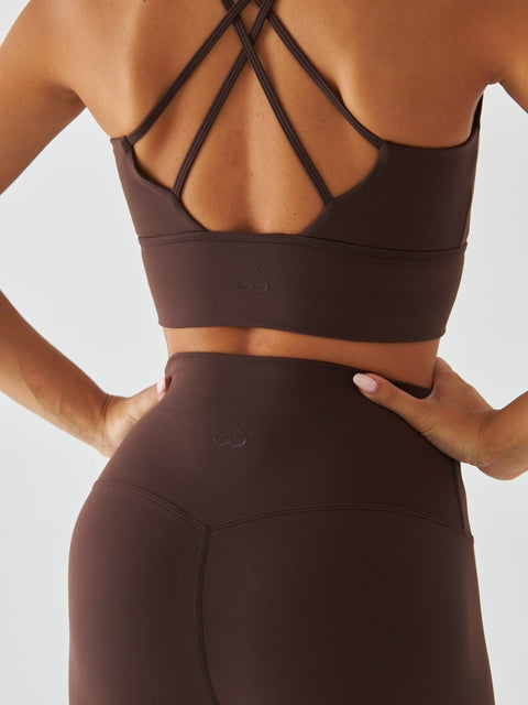 Brązowe Legginsy Sportowe - Morning Dew