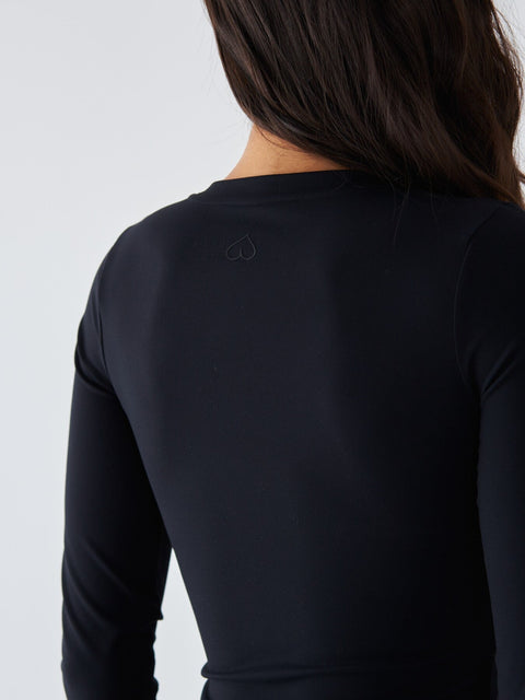 Czarny Longsleeve Sportowy - Morning Dew