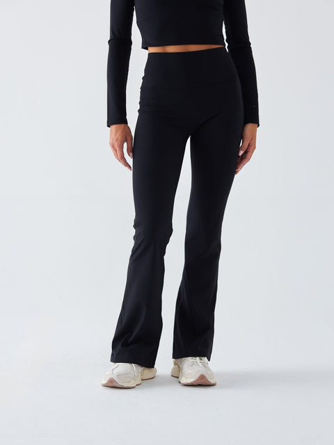 Czarne Legginsy Dzwony - Morning Dew