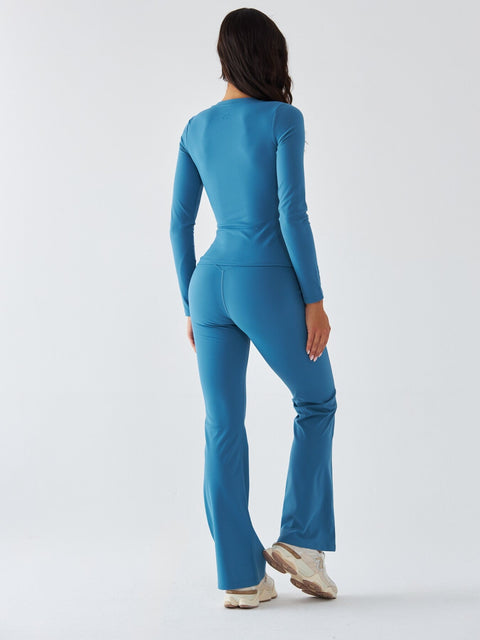 Niebieski Longsleeve Sportowy - Morning Dew