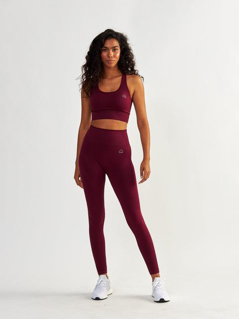 Bordowy Stanik Sportowy z Wysokim Wsparciem - Femme Force