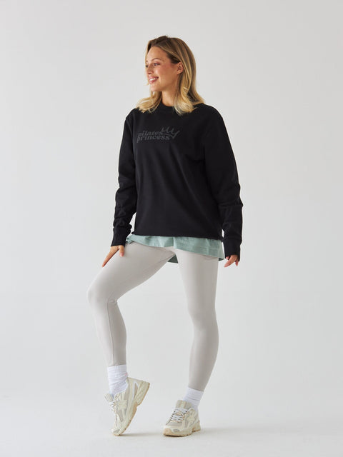 Czarna Bluza Oversize - Pilates Princess