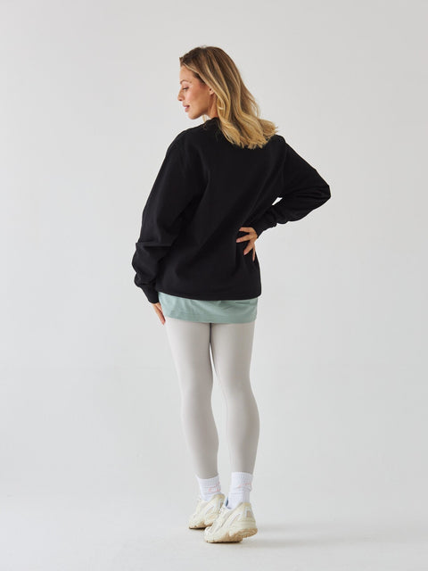 Czarna Bluza Oversize - Pilates Princess