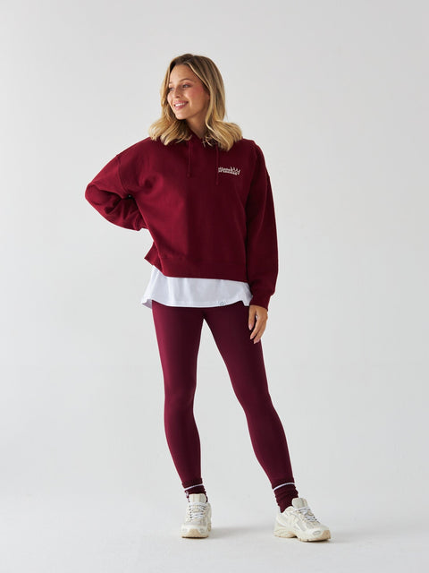 Bordowa Bluza z Kapturem - Pilates Princess