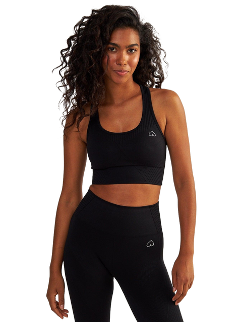 Czarny Stanik Sportowy z Wysokim Wsparciem - Femme Force