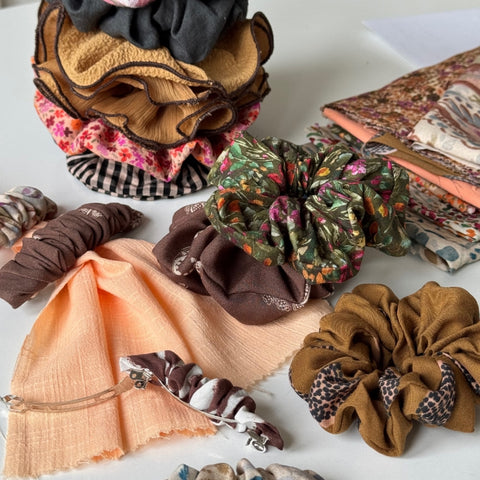 Kurs online szycia ozdób do włosów - gumka scrunchie i spinka