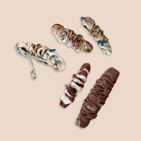 Kurs online szycia ozdób do włosów - gumka scrunchie i spinka