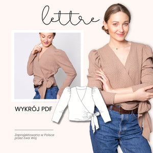 Wykrój bluzka LETTRE XS-XXL do druku