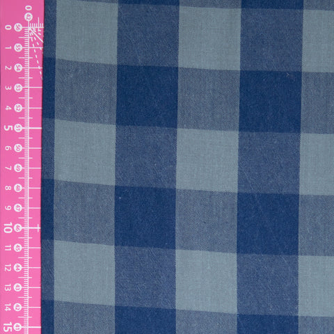 Bawełna krata granatowo-turkusowa