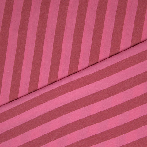 Bawełna paski różowy i zgaszone bordo