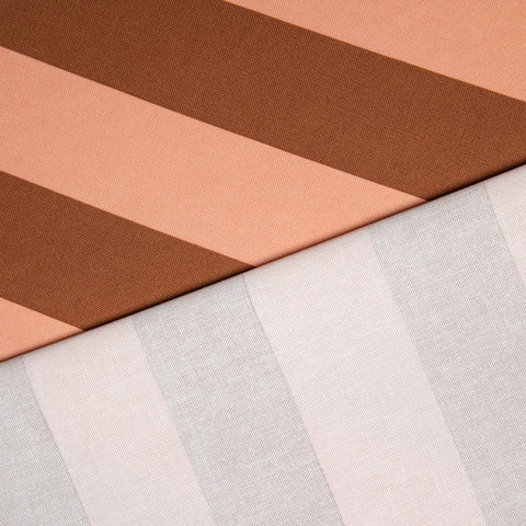 Tkanina dekoracyjna pomarańczowo-brązowe pasy