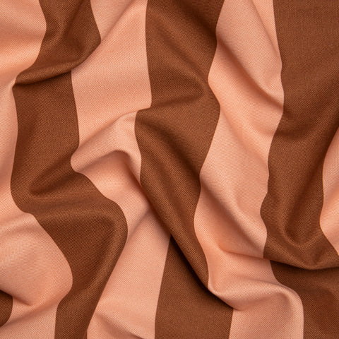 Tkanina dekoracyjna pomarańczowo-brązowe pasy