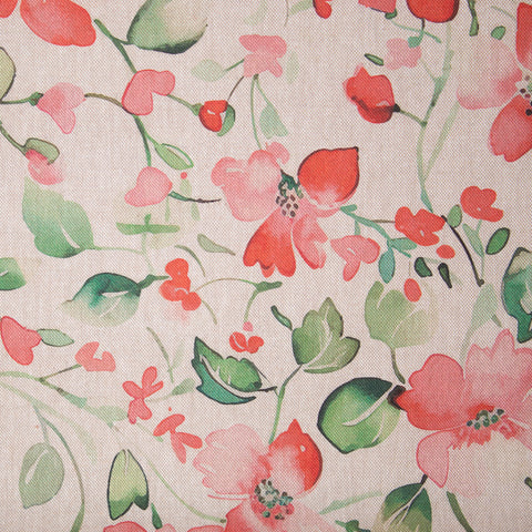 Tkanina dekoracyjna czerwone kwiaty