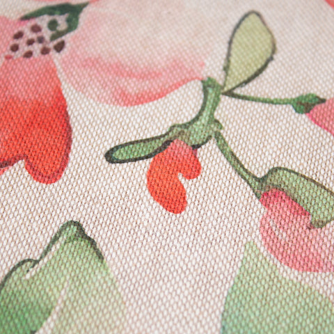 Tkanina dekoracyjna czerwone kwiaty