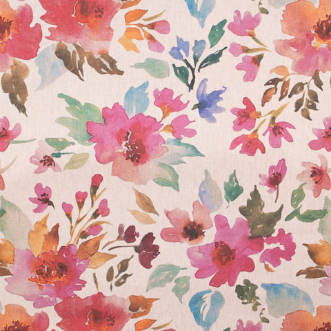 Tkanina dekoracyjna różowe kwiaty