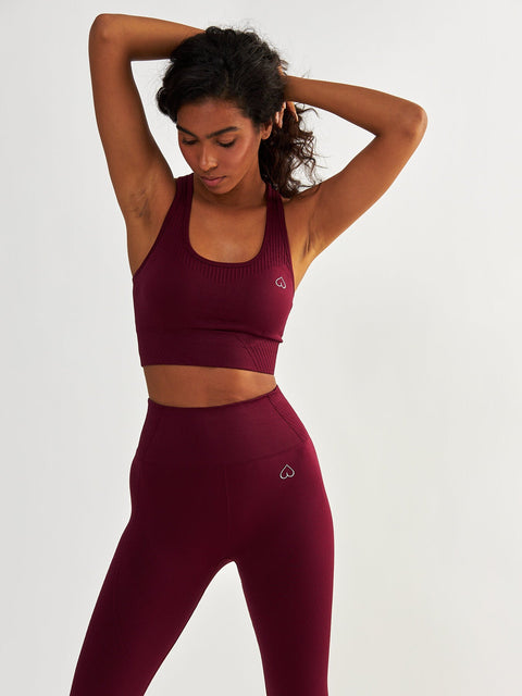 Bordowy Stanik Sportowy z Wysokim Wsparciem - Femme Force