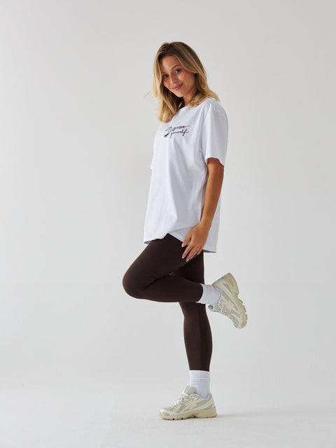 Biały T-shirt Damski - Espresso Yourself