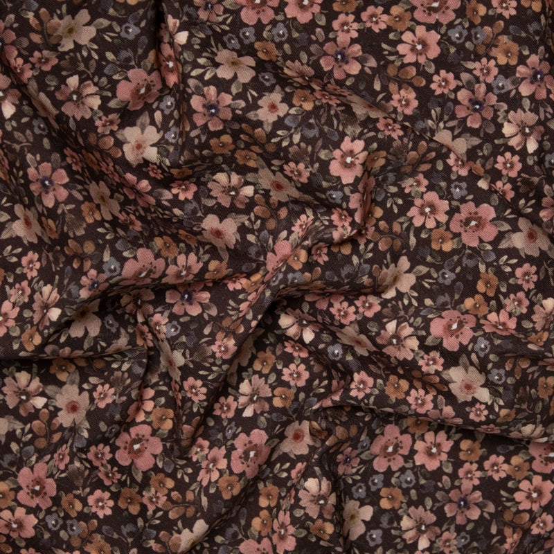 Jersey bawełniany gęsta łąka na brązowym