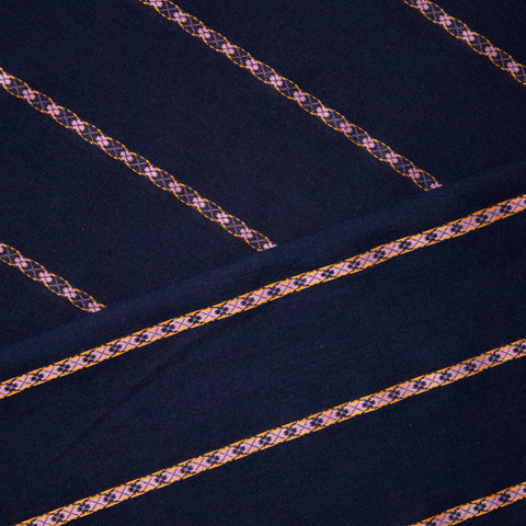 Bawełna granatowa w żakardowe paski