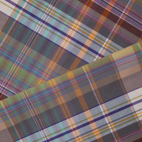 Bawełna kratka wielokolorowa zgaszona