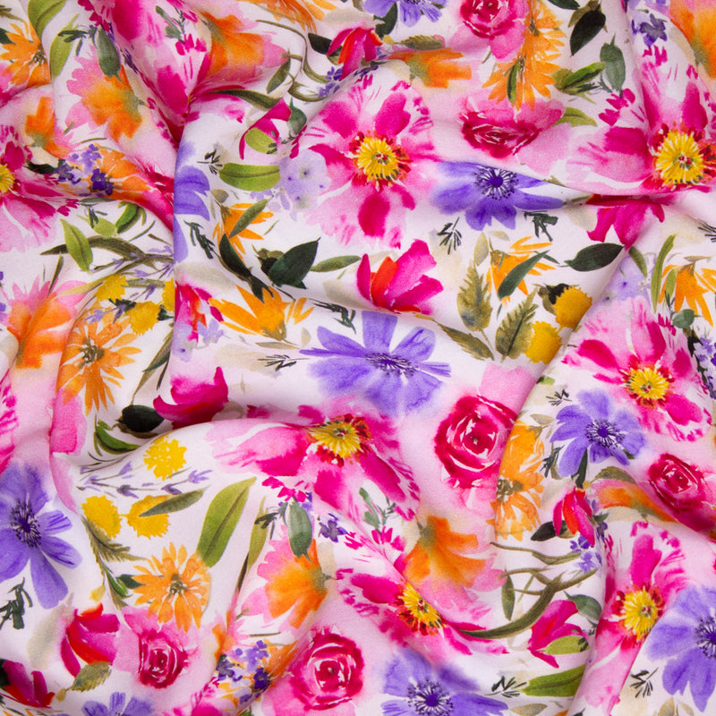 Wiskoza akwarelowa łąka w chłodnych odcieniach