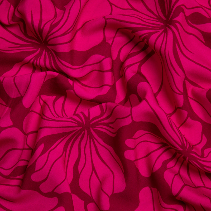 Wiskoza geometryczne malinowe kwiaty